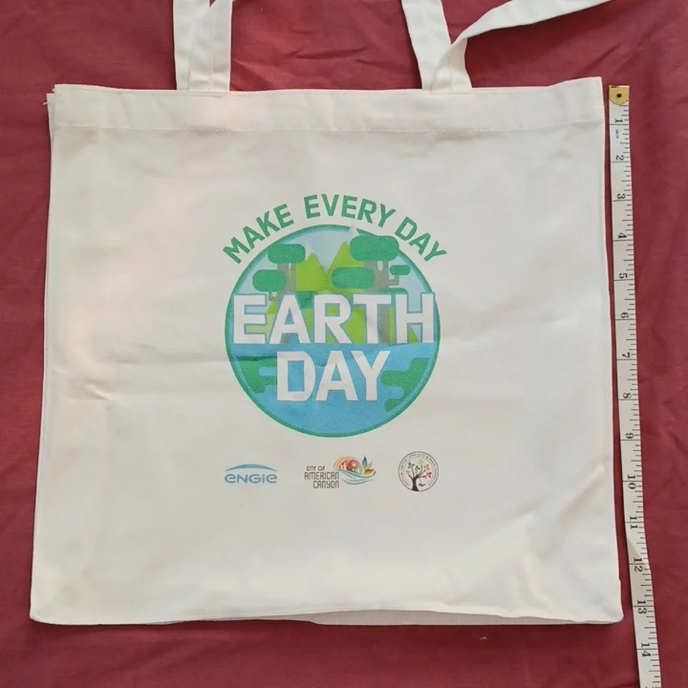 3/$25 SALE New Tote Bag Cotton Canvas Earth Day City of American Canyon, Cream